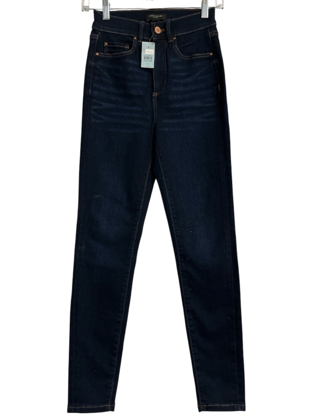 Ann Taylor High-Rise Skinny Jeans in Dark Blue women petite size 00P